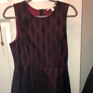 Dark red and white dress